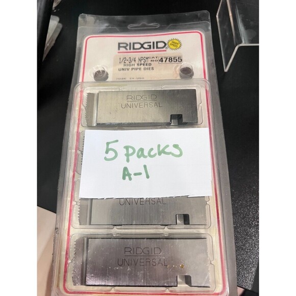 Ridgid 47855 1/2"-3/4" NPSM HS 14 TPI Universal Pipe Dies - Picture 6 of 6